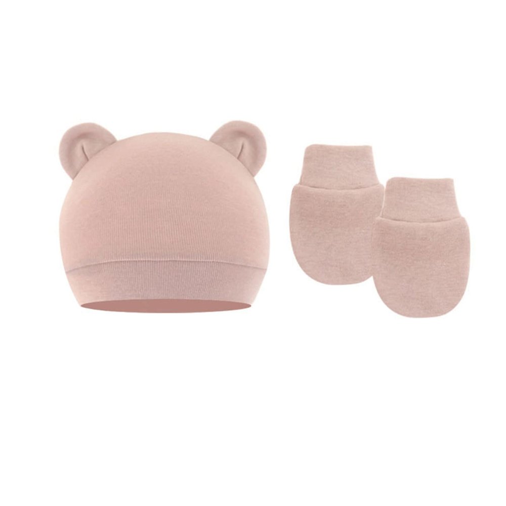 HEYXI Baby Anti-Scratching Cotton Gloves Infant Hat Set Newborn Face Protective Scratch Mittens Breathable Warm Baby Bonnet