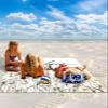 Beach Blanket Waterproof Sandproof Beach Mat,Autumn Gold Wheat Farm Harvest Picnic Blankets with Sand Pockets and Stakes,Watercolor Plants White Outdoor Pad for Seaside,Travel,Camping,Hiking view 2