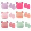 HEYXI Baby Anti-Scratching Cotton Gloves Infant Hat Set Newborn Face Protective Scratch Mittens Breathable Warm Baby Bonnet view 4