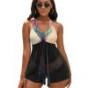 Hot Air Balloon in The Sky Tankini Swimsuits for Women Two Piece Bathing Suits 2024 Summer Beach Swimwear Swim Tank Top view 1