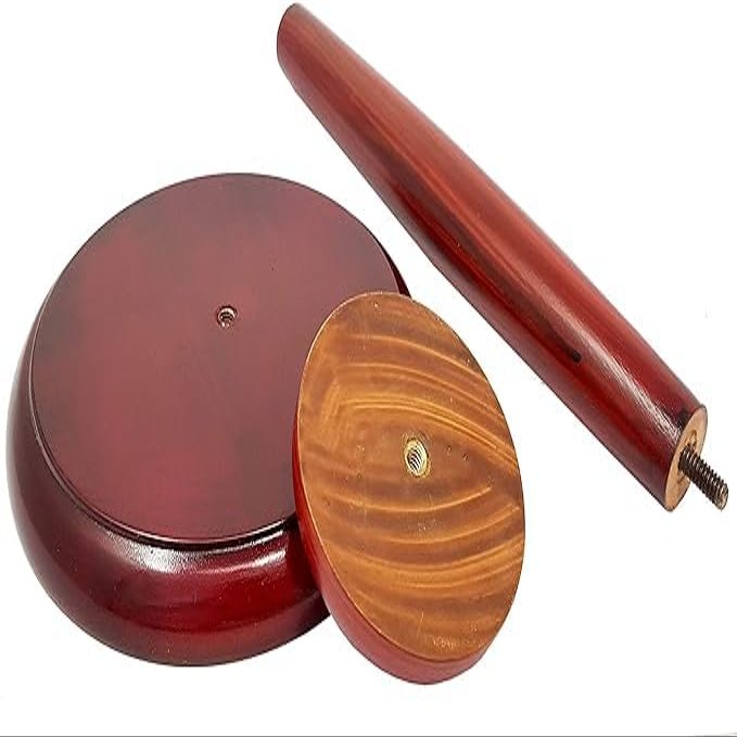 NineFit Basics Round Base Wooden Helmet Stand Armor Helmet Stand Brown