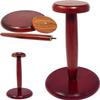 NineFit Basics Round Base Wooden Helmet Stand Armor Helmet Stand Brown view 4