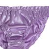 NineFit Basics Womens Sexy Satin Bikini Panties Hipster Low Wasit No Show Cheeky Panties Seamless Silky Comfortable Briefs Underwear Purple, X-Large view 3