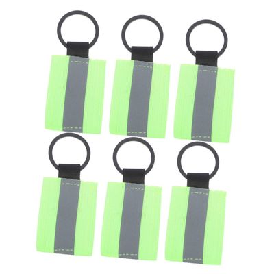 COOLHIYA 6pcs Double-Sided Reflective Keychain Tag High Visibility Key Holder for Men Women Boys and Girls Zipper Pulls