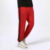 Mens Tear-Away Basketball Pants High Split Snap Button Post-Surgery Casual Sweatpants Red view 4
