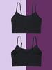 Fruit of the Loom Girls Seamless Longline Bra & Matching Boyshort Panty Set 2 Pack Stellar Orchid/Black Hue L view 2