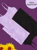 Fruit of the Loom Girls Seamless Longline Bra & Matching Boyshort Panty Set 2 Pack Stellar Orchid/Black Hue L view 3