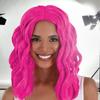 Amscan Vibrant Pink Body Wave Wig - 1 Piece - One Size Fits All, Perfect for Parties, Cosplay, and Everyday Fashion view 3
