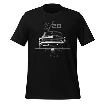1969 Camaro Z28 t-Shirt for Chevy Classic Car Owners American Muscle Car Fans Z/28 tee Black