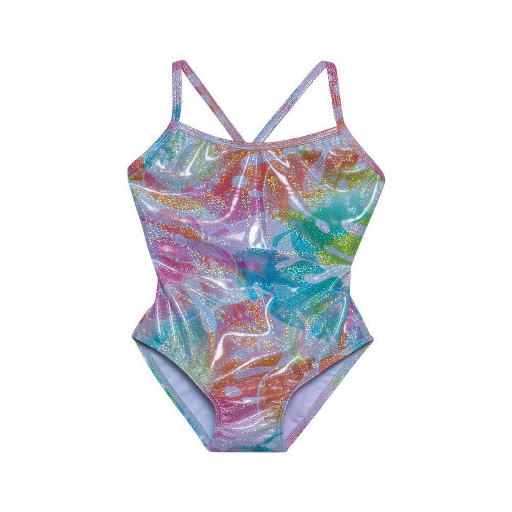 Gottex Kids Toddler and Little Girls Colorful Palm Tree Leaf Print One Piece Swimsuit UV Sun Protection Bathing Suit for Girl