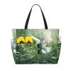 SSIMOO Grass And Dove Print Anti-Sand Beach Tote Bag,Versatile And Stylish For All Your Adventures, Black view 1