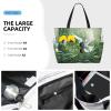 SSIMOO Grass And Dove Print Anti-Sand Beach Tote Bag,Versatile And Stylish For All Your Adventures, Black view 3