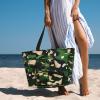 SSIMOO Green Army Digital Camouflage Print Spacious Travel Beach Bag,Versatile Anti-Sand Beach Tote,For All Your Needs, Black view 4