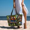 Colorful Parrots On Tree Print Spacious Travel Beach Bag,Versatile Anti-Sand Beach Tote,For All Your Needs view 2