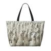 Cute Llama Print Spacious Hand-Held Tote,Sand-Resistant Beach Carry Bag For Fashionable Ladies view 3