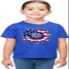 5T Royal Toddler Cute Sunflower USA Flag Star & Stripes July 4th Toddler T-Shirt view 2
