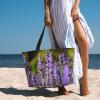 Lavender Flower S Print Spacious Travel Beach Bag,Versatile Anti-Sand Beach Tote,For All Your Needs view 4
