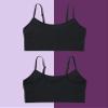 Fruit of the Loom Girls Seamless Longline Bra & Matching Boyshort Panty Set 2 Pack Rose Shadow/Black Hue XL view 2