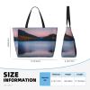 Lake Under Sunset Print Spacious Travel Beach Bag,Versatile Anti-Sand Beach Tote,For All Your Needs view 4