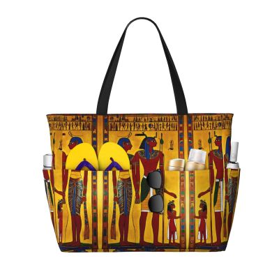 Ancient Egypt Tribe Series Print Spacious Travel Beach Bag,Versatile Anti-Sand Beach Tote,For All Your Needs