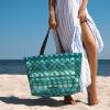 Mermaid Teal Fish Scale Print Versatile Large Beach Travel Bag,Anti-Sand Beach Carry Bag For Various Needs view 2
