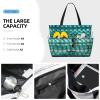 Mermaid Teal Fish Scale Print Versatile Large Beach Travel Bag,Anti-Sand Beach Carry Bag For Various Needs view 4