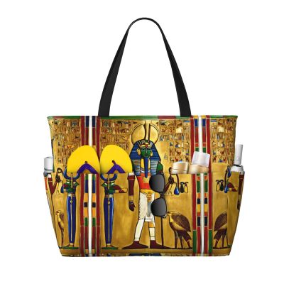 Ancient Egypt Tribe Series Print Spacious Travel Beach Bag,Versatile Anti-Sand Beach Tote,For All Your Needs