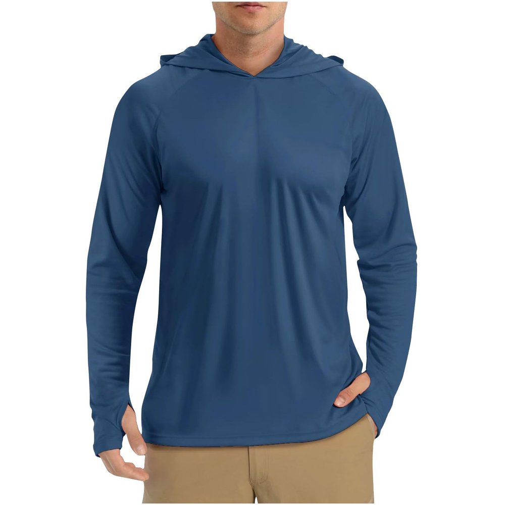 Sun Shirts for Men Hoodie UV Protection Breathable Long Sleeve Shirts Lightweight Quick Dry SPF Hiking Fishing Shirts