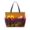 Sunset Cactus In Desert Print Spacious Travel Beach Bag,Versatile Anti-Sand Beach Tote,For All Your Needs view 1