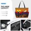 Sunset Cactus In Desert Print Spacious Travel Beach Bag,Versatile Anti-Sand Beach Tote,For All Your Needs view 3