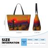 Sunset Cactus In Desert Print Spacious Travel Beach Bag,Versatile Anti-Sand Beach Tote,For All Your Needs view 4