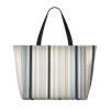 Blue Beige Stripe Pattern Print Spacious Travel Beach Bag,Versatile Anti-Sand Beach Tote,For All Your Needs view 3