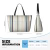 Blue Beige Stripe Pattern Print Spacious Travel Beach Bag,Versatile Anti-Sand Beach Tote,For All Your Needs view 4