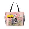 SSIMOO Koala Bear Print Spacious Travel Beach Bag,Versatile Anti-Sand Beach Tote,For All Your Needs, Black view 1