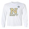 CornBorn Navy Mens Apparel - Long Sleeve US Naval Academy Star Logo - White - Large view 1