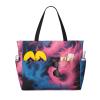 Blue And Red Fire Print Anti-Sand Beach Tote Bag,Versatile And Stylish For All Your Adventures view 1