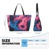 Blue And Red Fire Print Anti-Sand Beach Tote Bag,Versatile And Stylish For All Your Adventures view 3