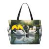 Beautiful White Swans On The Lake Print Anti-Sand Beach Tote Bag,Versatile And Stylish For All Your Adventures view 1