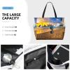 Sunset Hawaiian Palm Tree Print Anti-Sand Beach Tote Bag,Versatile And Stylish For All Your Adventures view 3