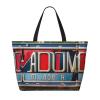 Old License Picture Print Spacious Hand-Held Tote,Sand-Resistant Beach Carry Bag For Fashionable Ladies view 2