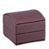 ALLUREPACK Luxury Dome-Shape Leather Ring Box - Ring Gift Box for Engagement, Proposal, Wedding Day - Jewelry Box with Cream Ribbed Outer Box & Matching Bow Ribbon - Small Ring Case for Men & Women view 3