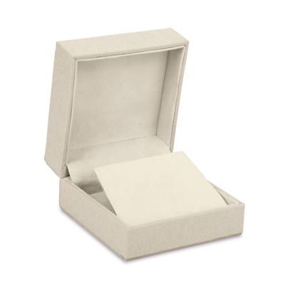 ALLUREPACK Linen Weave Reversible Jewelry Gift Box - for Earrings, Pendants, Chains and Necklaces - Suede Interior Case for Girls, Women & Men