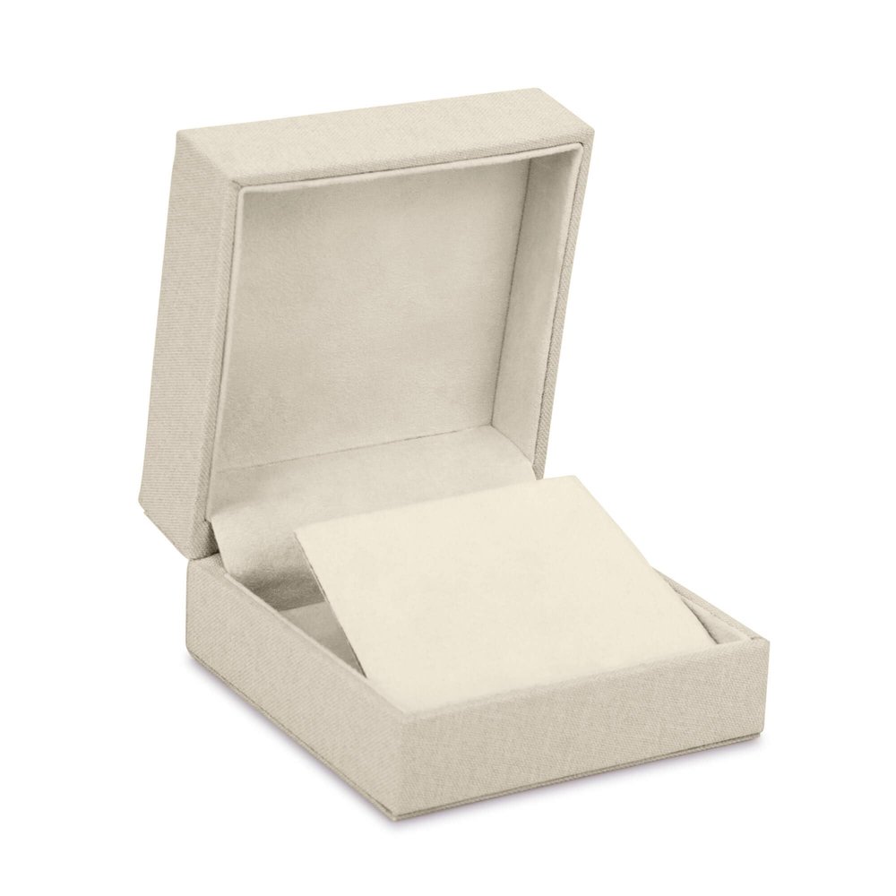 ALLUREPACK Linen Weave Reversible Jewelry Gift Box - for Earrings, Pendants, Chains and Necklaces - Suede Interior Case for Girls, Women & Men