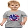 2T Oxford Toddler Cute Sunflower USA Flag Star & Stripes July 4th Toddler T-Shirt view 1