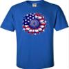 2T Royal Toddler Cute Sunflower USA Flag Star & Stripes July 4th Toddler T-Shirt view 4