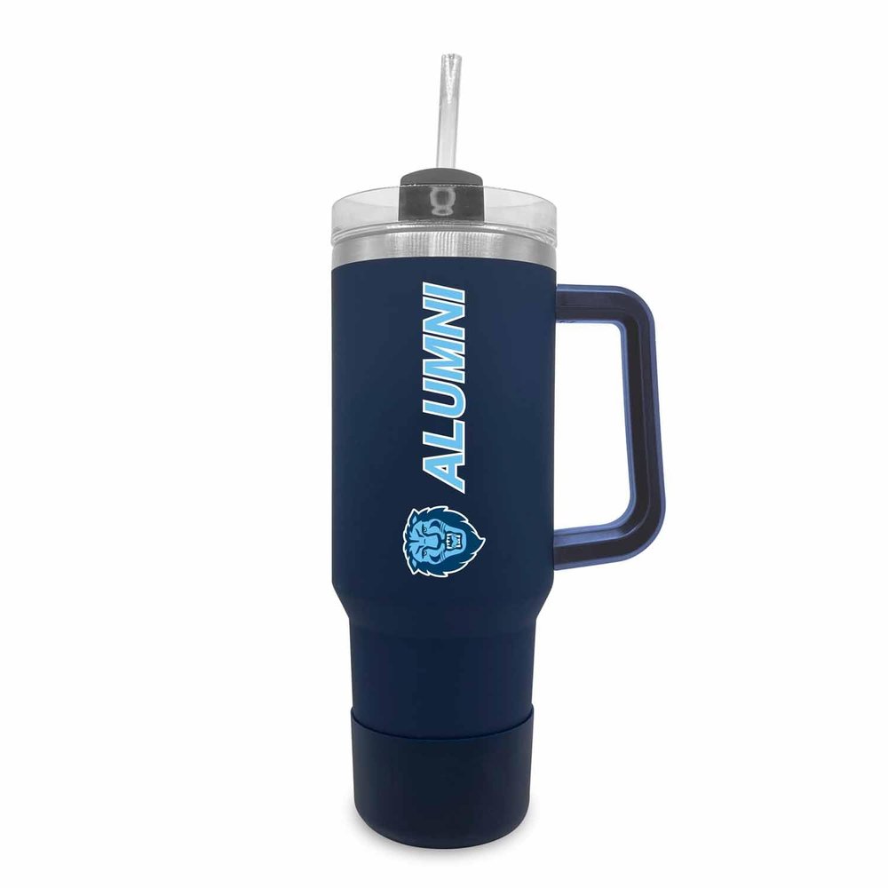 Campus Colors Collegiate 40oz Stainless Steel Travel Tumbler with Handle for Alumni - Vacuum Insulated, Dual Lid & Straw, For Grads