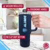 Campus Colors Collegiate 40oz Stainless Steel Travel Tumbler with Handle for Alumni - Vacuum Insulated, Dual Lid & Straw, For Grads view 3
