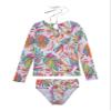 Gottex Kids Toddler and Little Girls Palm Island Rainbow Tropical Leaf Print Two Piece Rash Guard Long Sleeve Swimsuit UV Sun Protection Bathing Suit for Girl view 1