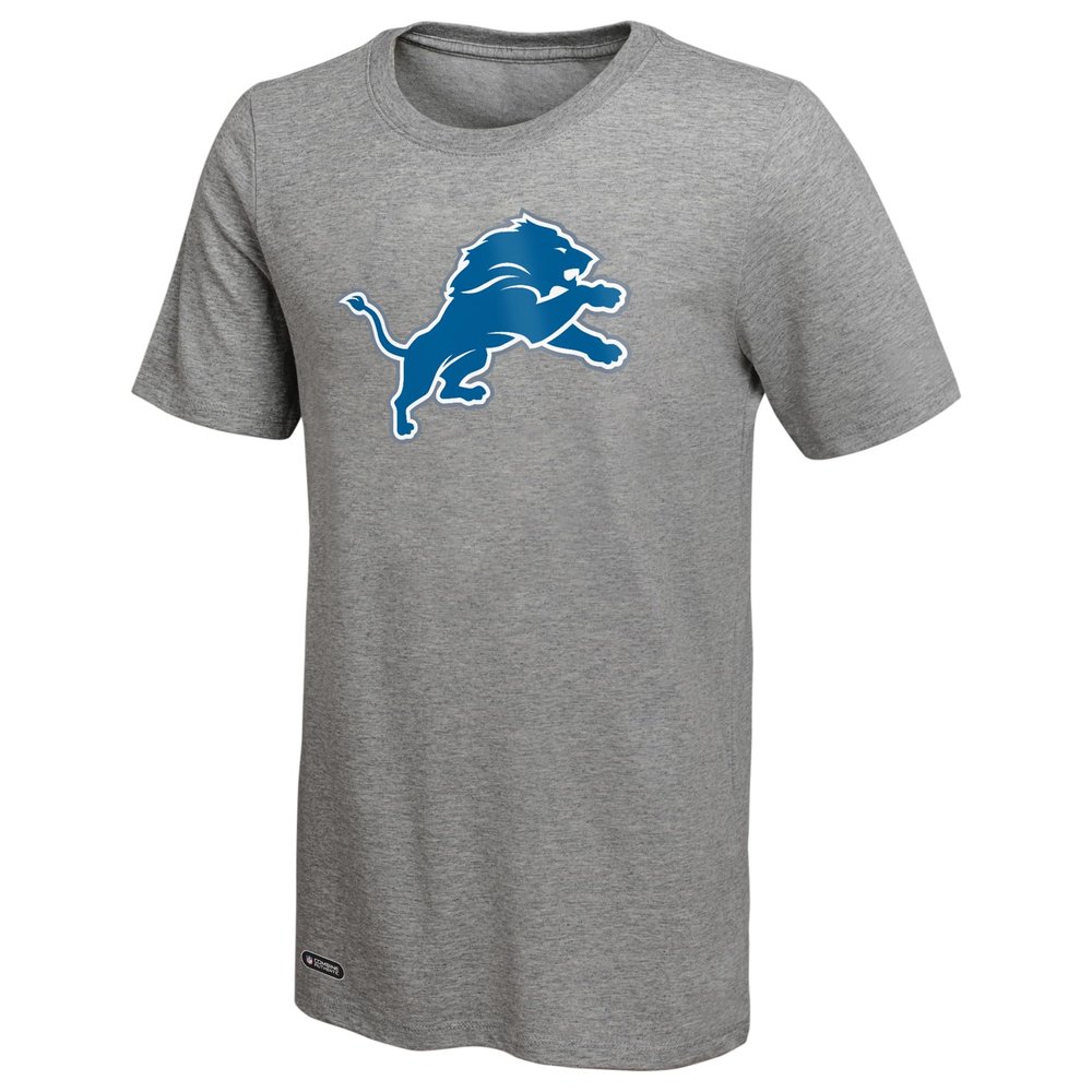Outerstuff NFL Men's Primary Stadium Logo Short Sleeve T-Shirt, Detroit Lions Grey, Medium