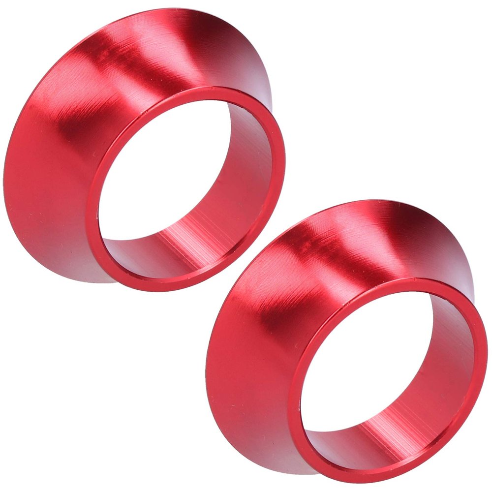 Sunicon 2Pcs Bike Headset Spacer,CNC Aluminium Alloy 15mm Taper Washer Bike Front Fork Conical Stem Spacers for Road Mountain Bike (Red)